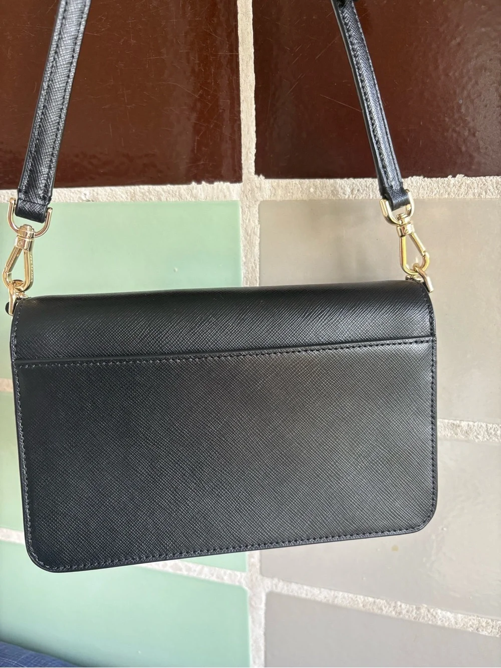 Kate Spade Black Crossbody Chain-Accent Women’s Bag